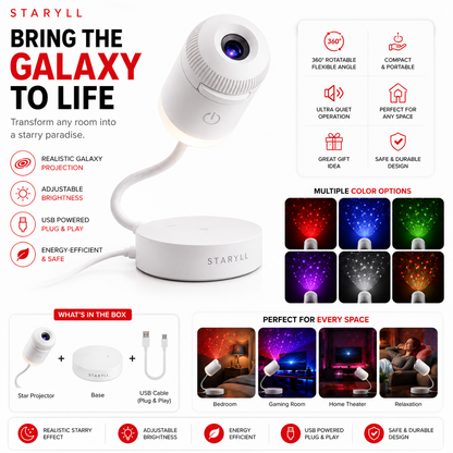 Aurora Galaxy Projection Lamp – Turn Any Room Into a Magical Starry Paradise